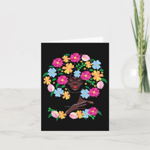 Carte Black Woman Flower Hair Afro Girl Histoire noire J