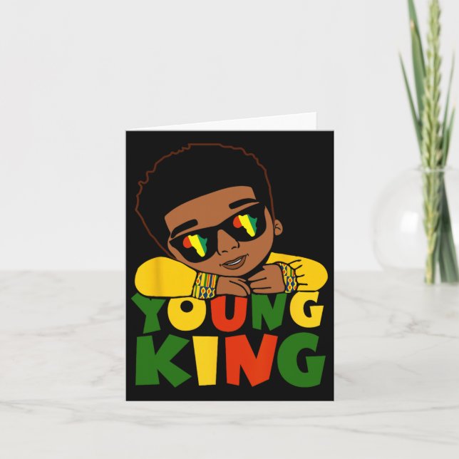 Carte Black Young King Black History Mois Enfants Afro B (Devant)