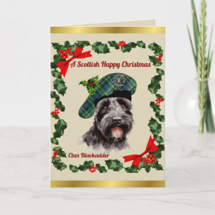 Carte Blackadder Scottie Chien Noël personnalisé