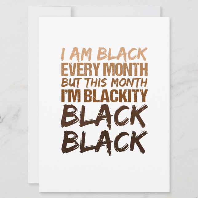 Carte Blackity Black Chaque mois Noir Histoire Africaine (Devant)