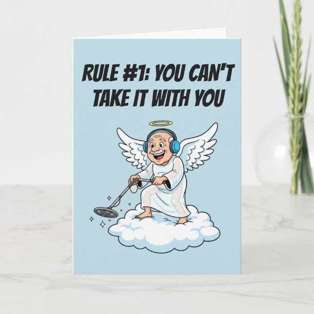 Carte Blague d'anniversaire Ange de détection de métal C (Devant)
