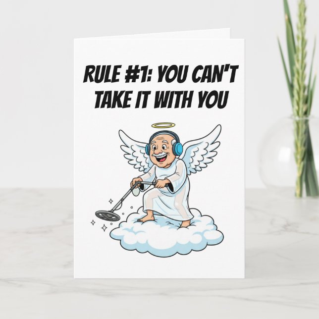 Carte Blague d'anniversaire Ange de détection de métaux  (Devant)