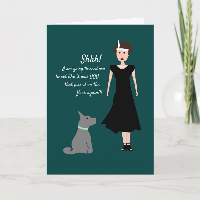 Carte Blague de chien vintage drôle, comédie (Devant)