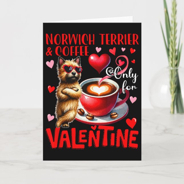 Carte Blague de Norwich Terrier et café uniquement pour  (Devant)