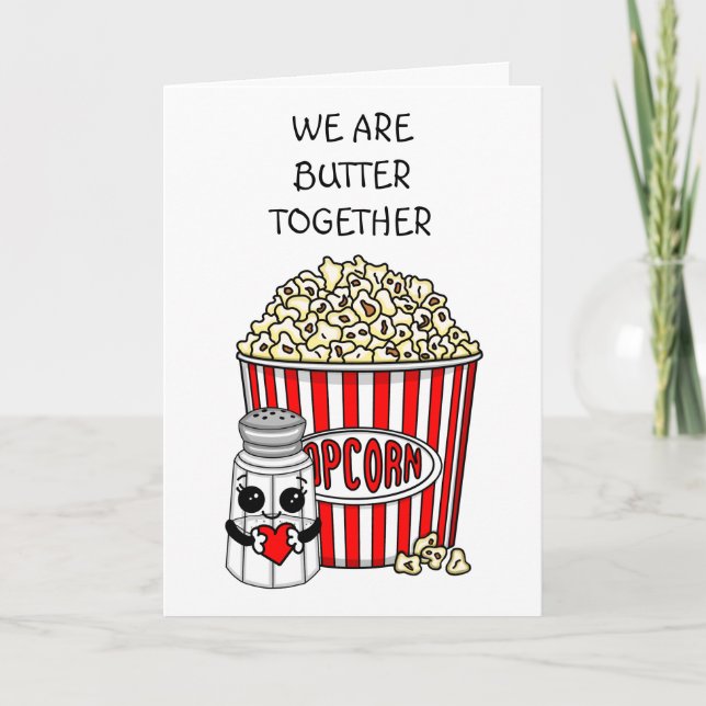 Carte Blague de Popcorn drôle | Saint-Valentin (Devant)