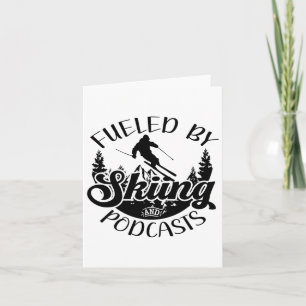 Carte Blague de skieur drôle alimentée par le ski et les