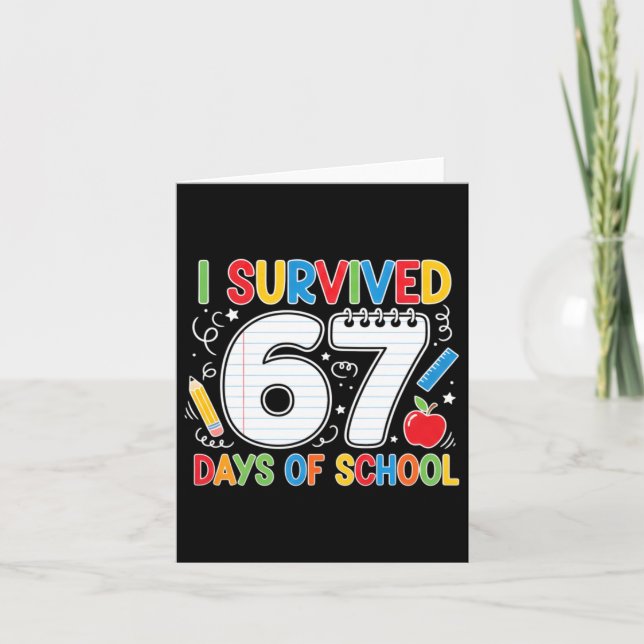 Carte Blague drôle de l'école Six Seven Mème a survécu 6 (Devant)