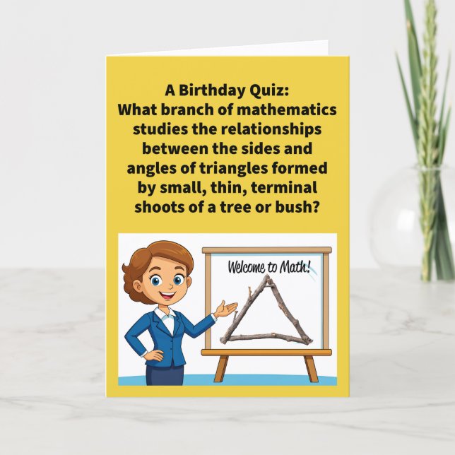 Carte Blague drôle de trigonométrie Joyeux Anniversaire (Devant)