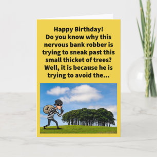 Carte Blague drôle Évitez le bosquet Joyeux Anniversaire