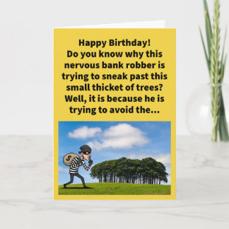 Carte Blague drôle Évitez le bosquet Joyeux Anniversaire