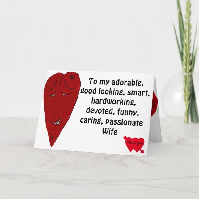 CARTE BLAGUE POUR MA FEMME DE LA SAINT-VALENTIN  (Devant)