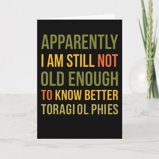 Carte Blague sur le vieillissement spirituel Apparemment (Devant)