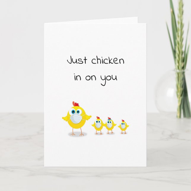 Carte blague vérification de poulet/poules drôle (Devant)