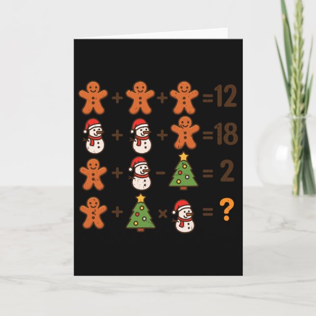 Carte Blagues mathématiques 67 ordre opération Noël Math (Devant)