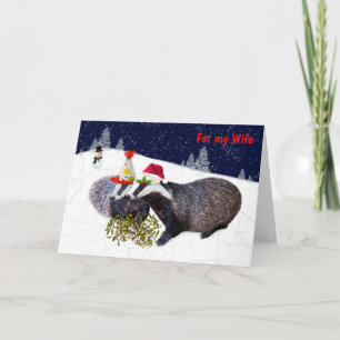 Carte Blaireaux Festive FEMME