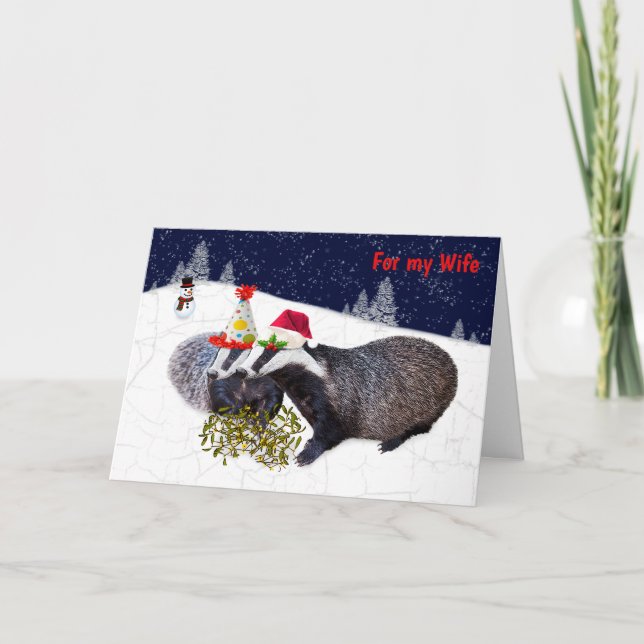 Carte Blaireaux Festive FEMME (Devant)