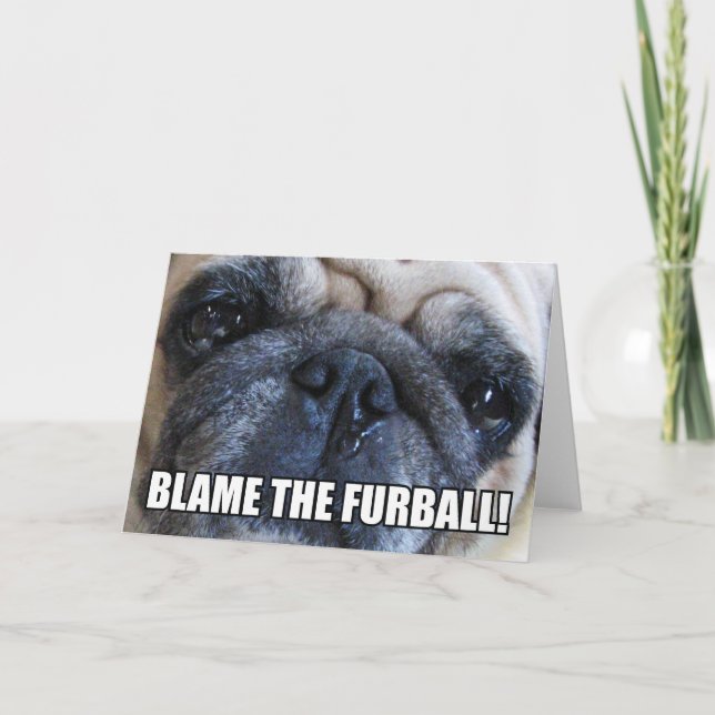CARTE BLÂME LE FURBALL ! | ALLERGY MEME (Devant)