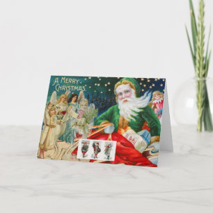 CARTE BLANC DE L'IMAGE DE NOËL RETRO PERSONNALISÉE
