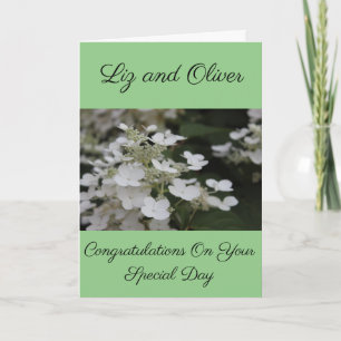 CARTE BLANC HYDRANGEAS FÉLICITATIONS DE MARIAGE PERSONNA