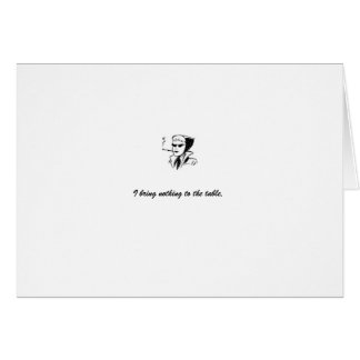 carte : blanc "je n'apporte rien à la table "