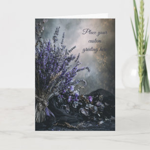 Carte Blanc Moody, Élégant Floral Lavande Éditable