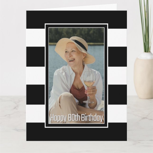 Carte Blanc Noir rayé 80e anniversaire (Devant)