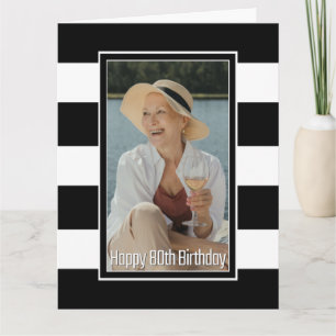 Carte Blanc Noir rayé 80e anniversaire