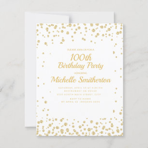 Carte Blanc Or Diamant Paillettes Femmes 100e Anniversai