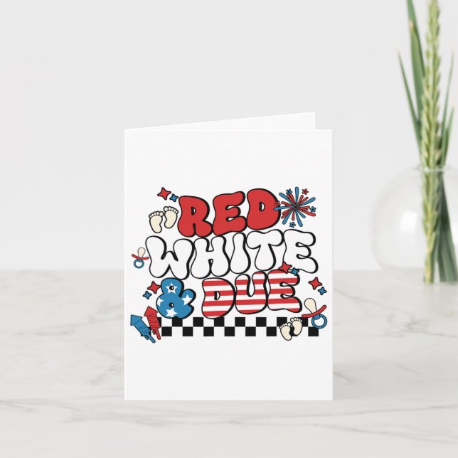 Carte Blanc Rouge Et 4 juillet Grossesse Dû Ba (Devant)