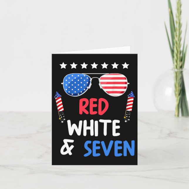 Carte Blanc Rouge Et Sept 7E Anniversaire 4 juillet Inde (Devant)