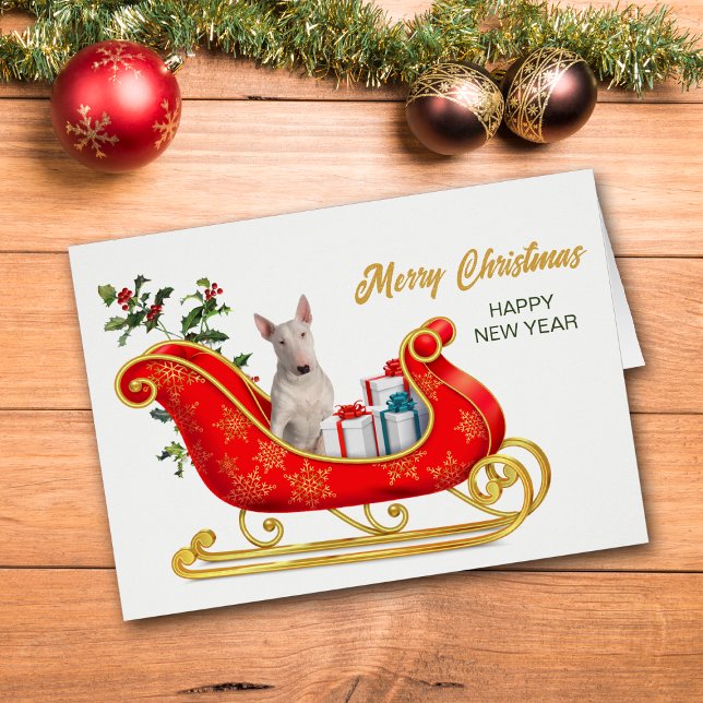 Carte blanche à bascule de Noël de chien Terrier (Créateur téléchargé)