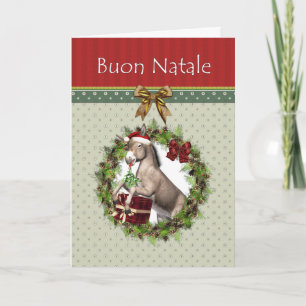 Carte blanche à Donkey de Noël italien Buon Natale