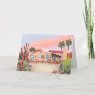 Carte blanche Adobe House Cactus du sud-ouest