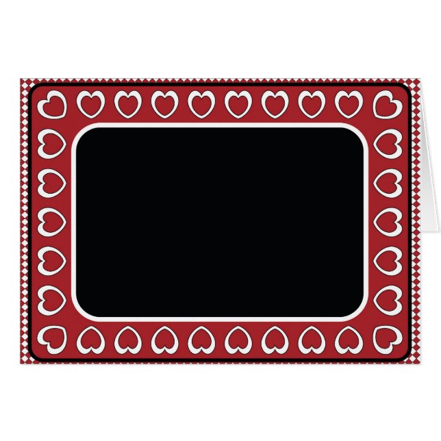 Carte blanche avec Arrière - plan de coeur rouge e (Devant Horizontal)