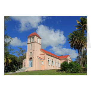 Carte blanche avec église historique à Antigua Bar