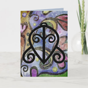 Carte blanche avec symbole Adinkra pour l'amour de
