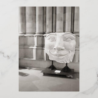 Carte blanche avec visage en noir et blanc