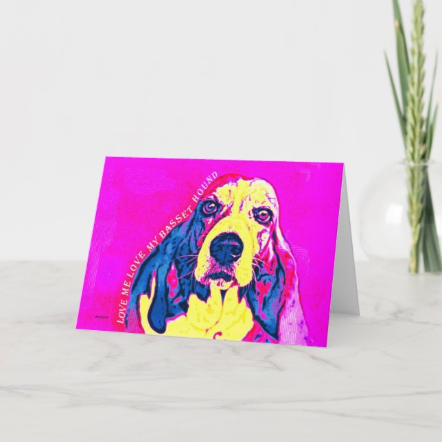 Carte blanche Basset Hound Artsy (Devant)
