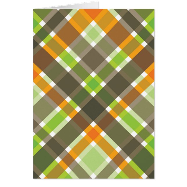 Carte blanche Brown Plaid Retro Orange (Devant)