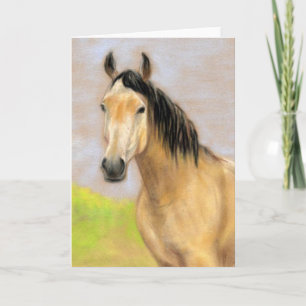 Carte blanche "Buck Skin Horse" Pastel Art Greetin
