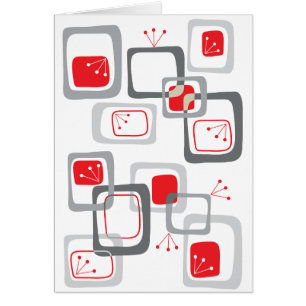 Carte blanche Carré Retro Red Cherry