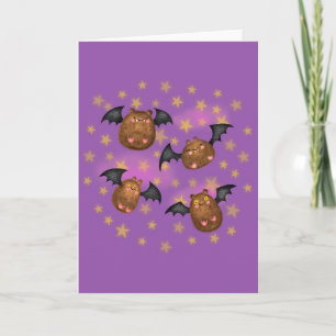 Carte blanche chauves-souris mignonnes et câlines