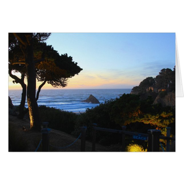 Carte blanche, coucher de soleil sur l'océan (Devant Horizontal)