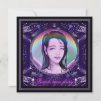 Carte blanche de fée de pluie violette