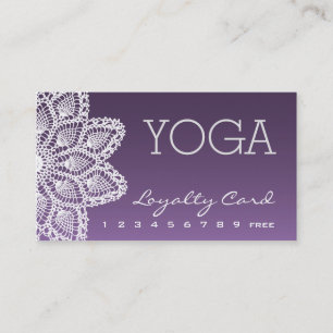 Carte blanche de fidélité de yoga de dentelle