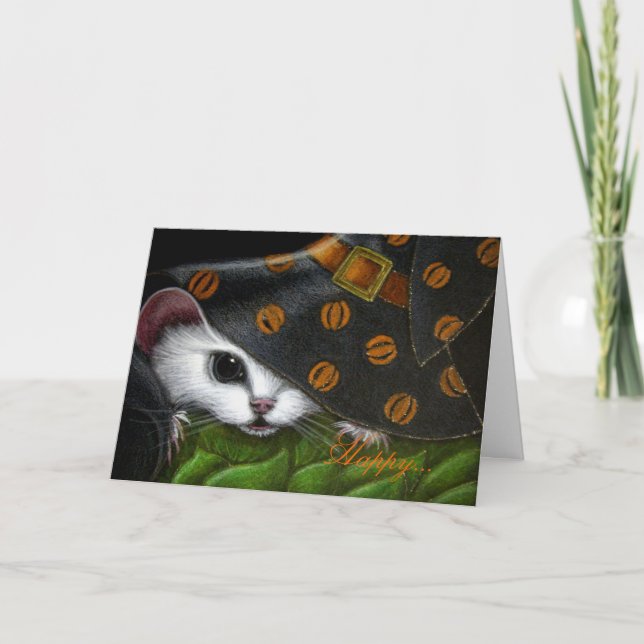 Carte BLANCHE de RAT/MICE/MOUSE HALLOWEEN (Devant)