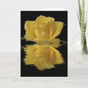 Carte blanche de réflexion d'eau rose jaune
