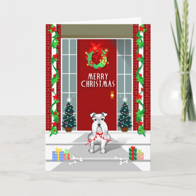 Carte blanche de vacances de Joyeux Noël de chien (Devant)