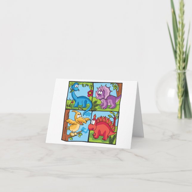 Carte blanche Dino Friends (Devant)