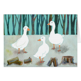 Carte blanche d'oies d'hiver